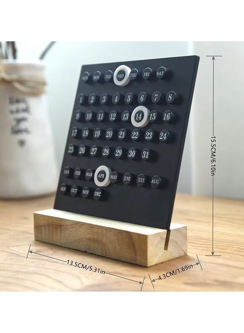 Acrylic Wooden Base Handmade DIY Calendar Office Desktop Home Decorative Digital Small Ornament Ten Thousand Year