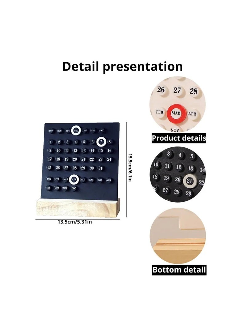 Acrylic Wooden Base Handmade DIY Calendar Office Desktop Home Decorative Digital Small Ornament Ten Thousand Year