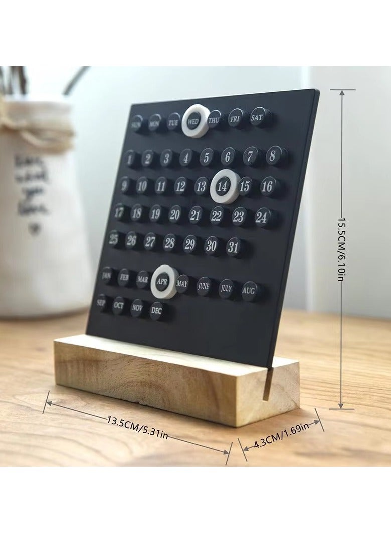 Acrylic Wooden Base Handmade DIY Calendar Office Desktop Home Decorative Digital Small Ornament Ten Thousand Year