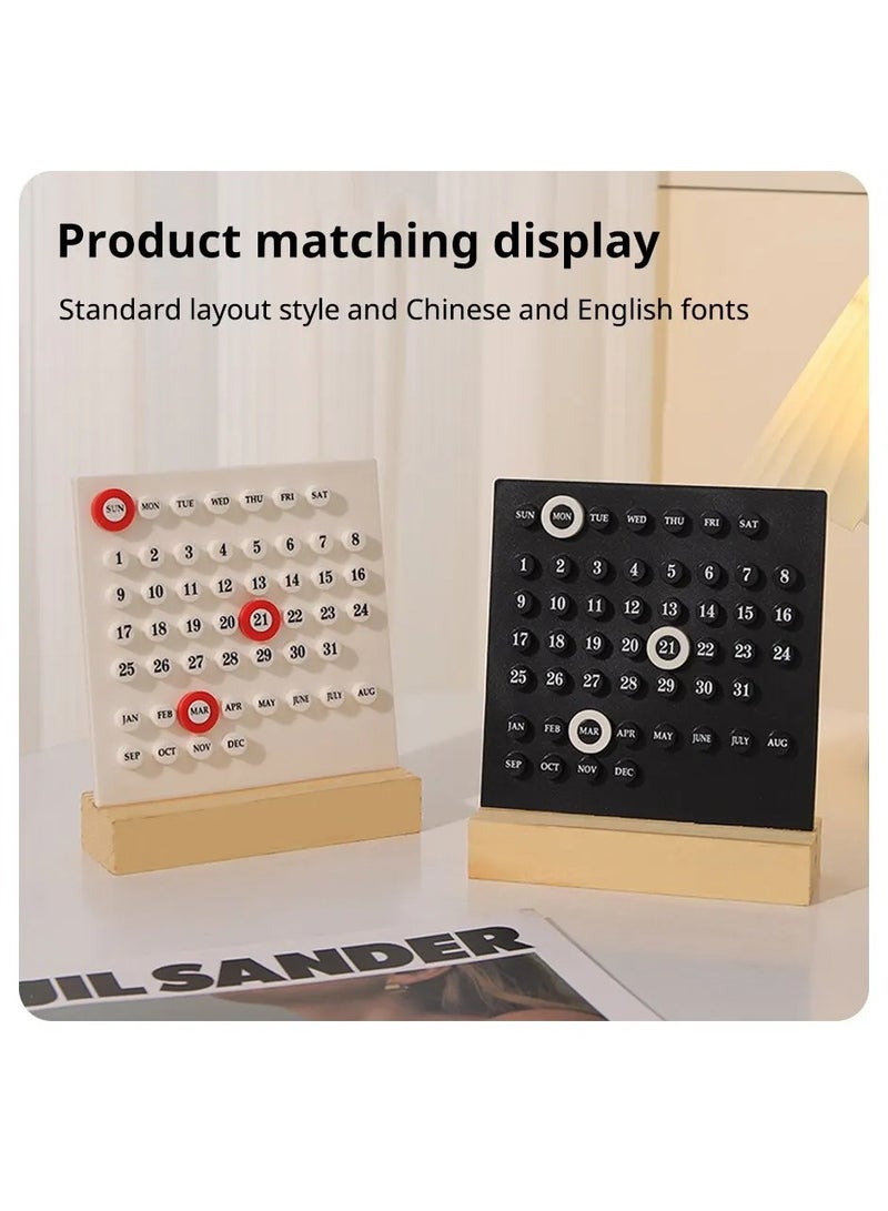Acrylic Wooden Base Handmade DIY Calendar Office Desktop Home Decorative Digital Small Ornament Ten Thousand Year