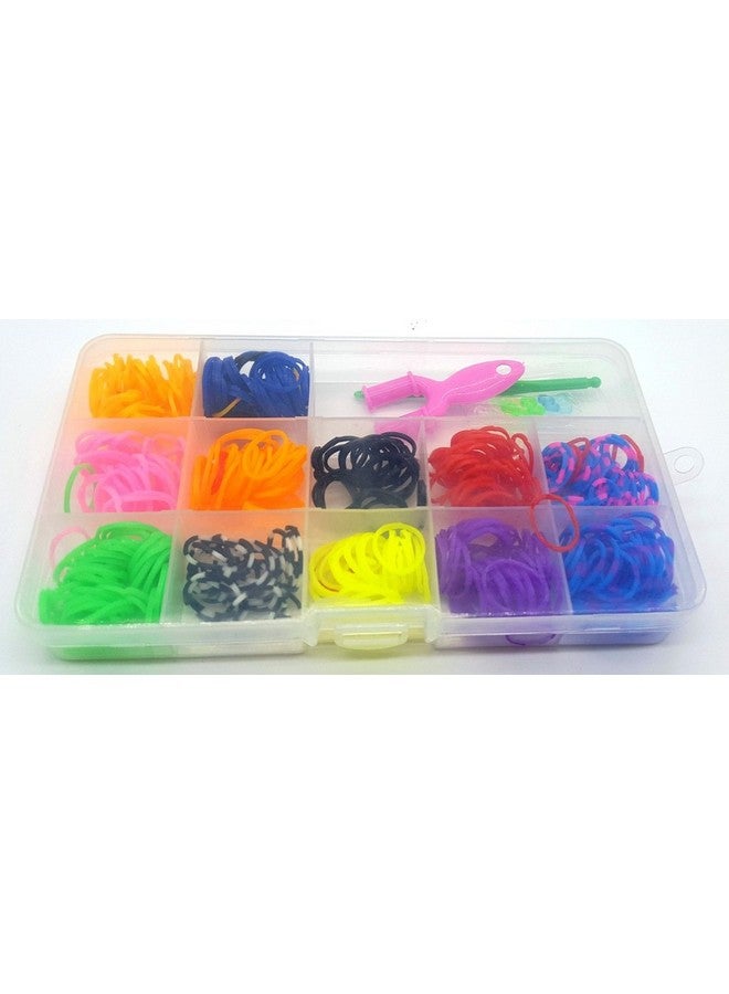 CraftDev Rainbow Color DIY Loom Band Kit (Rectangle Shape), Plastic - Image 1
