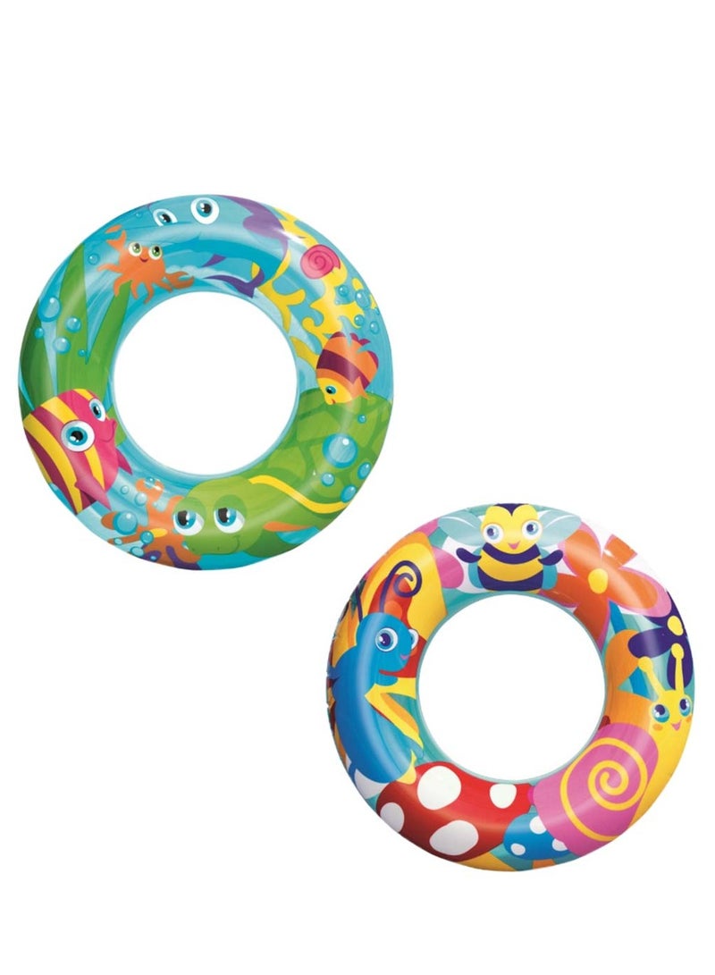 Bestway 1 Piece Inflatable Designer Swim Ring 56cm - Image 1