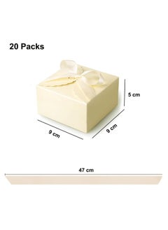 Oasisgalore 20 PCS Small Gift Boxes Pretty Favor Gift Bulk for Gifts, Crafts，Candy Gift Box（9x9x5cm，Yellow）  - Image 2