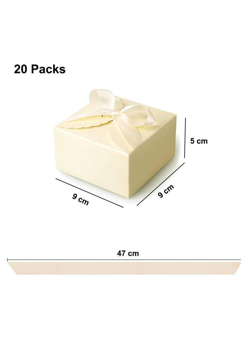 Oasisgalore 20 PCS Small Gift Boxes Pretty Favor Gift Bulk for Gifts, Crafts，Candy Gift Box（9x9x5cm，Yellow）  - Image 2
