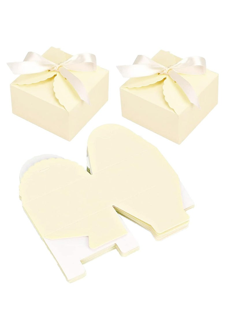 Oasisgalore 20 PCS Small Gift Boxes Pretty Favor Gift Bulk for Gifts, Crafts，Candy Gift Box（9x9x5cm，Yellow）  - Image 1