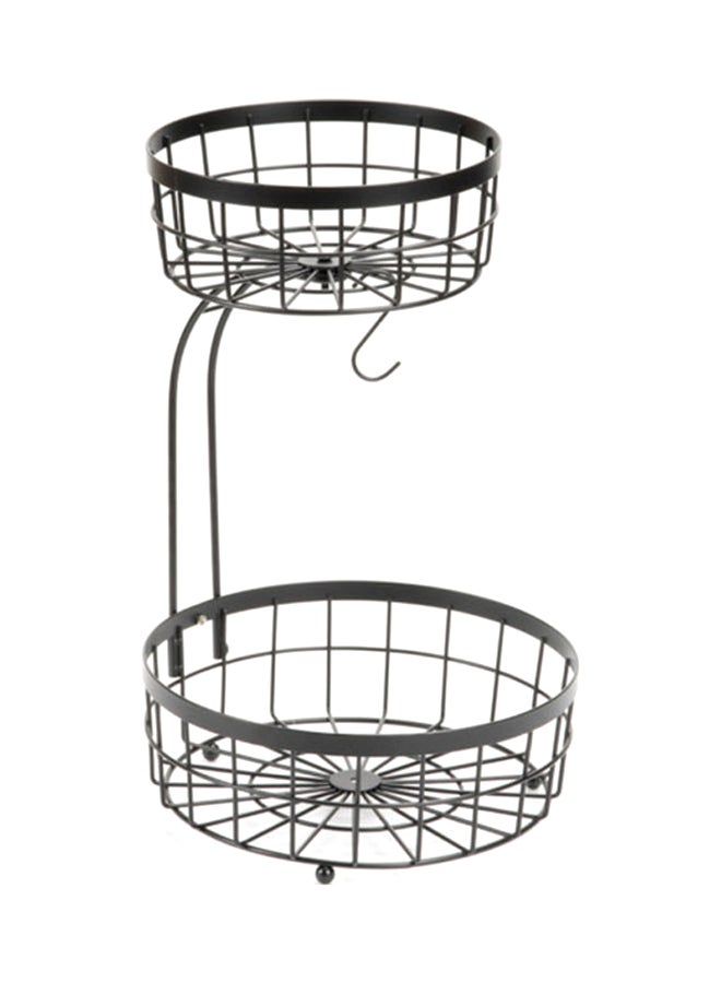 NIBEMINENT Assembled Double-Layer Multipurpose Basket Black 45x29x29cm - Image 1