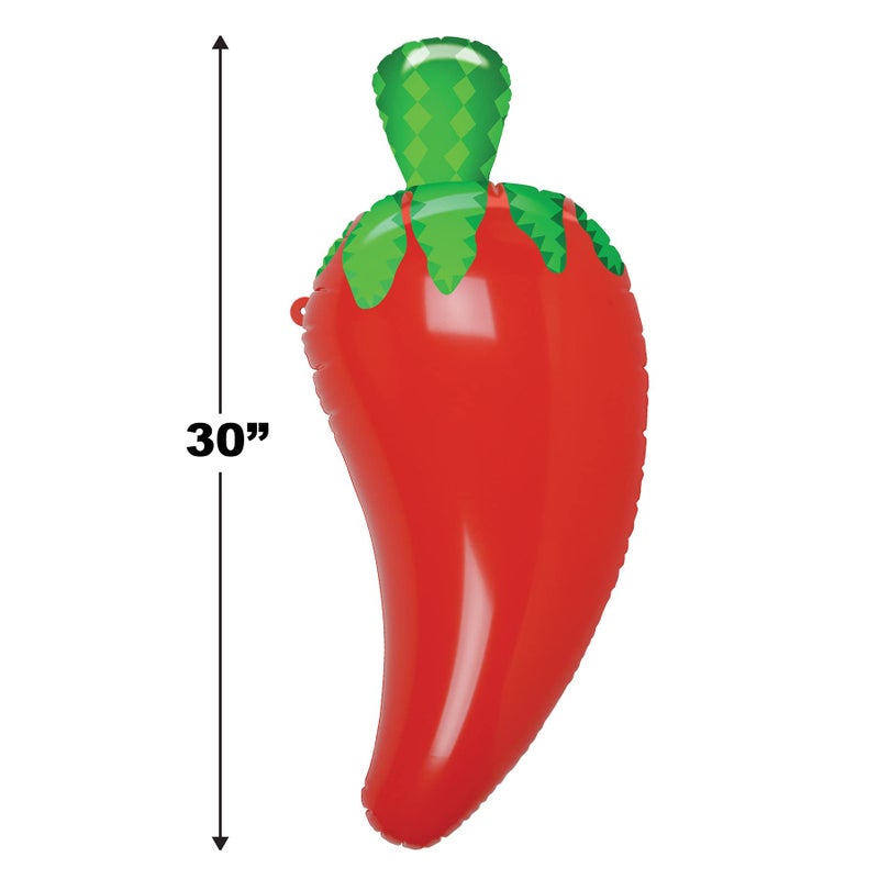 Beistle 30" Large Inflatable Chili Pepper Decoration-Blow Up Accessories For Mexican Theme Cinco De Mayo Fiesta Birthday Party Supplies, Red/Green - Image 2