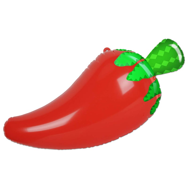 Beistle 30" Large Inflatable Chili Pepper Decoration-Blow Up Accessories For Mexican Theme Cinco De Mayo Fiesta Birthday Party Supplies, Red/Green - Image 1