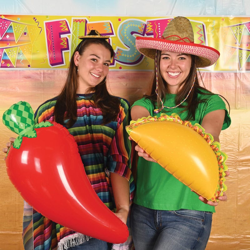 Beistle 30" Large Inflatable Chili Pepper Decoration-Blow Up Accessories For Mexican Theme Cinco De Mayo Fiesta Birthday Party Supplies, Red/Green - Image 4
