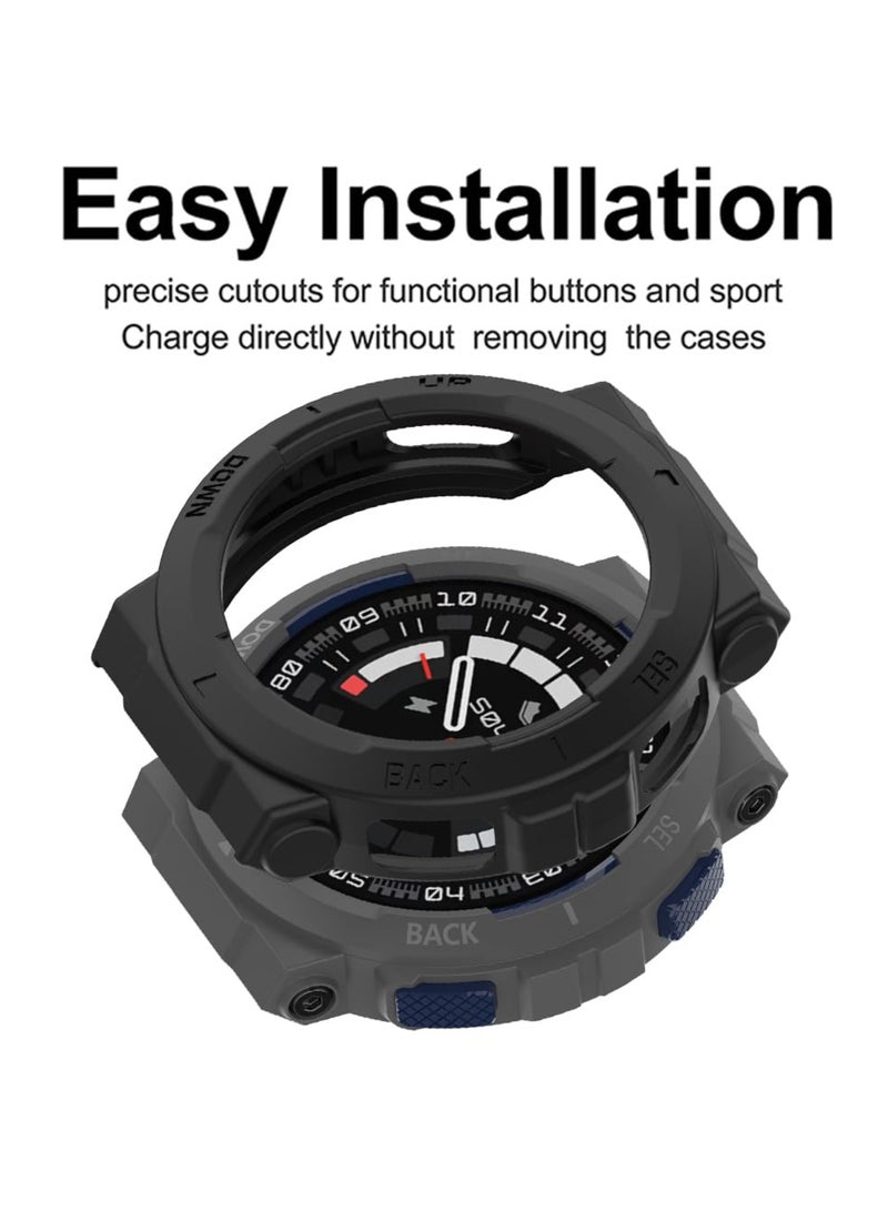 Cases Compatible with Amazfit Active Edge (A2212) Case No Screen Protector Rugged Protective Case for Amazfit Active Edge Watch (Black) - Image 2