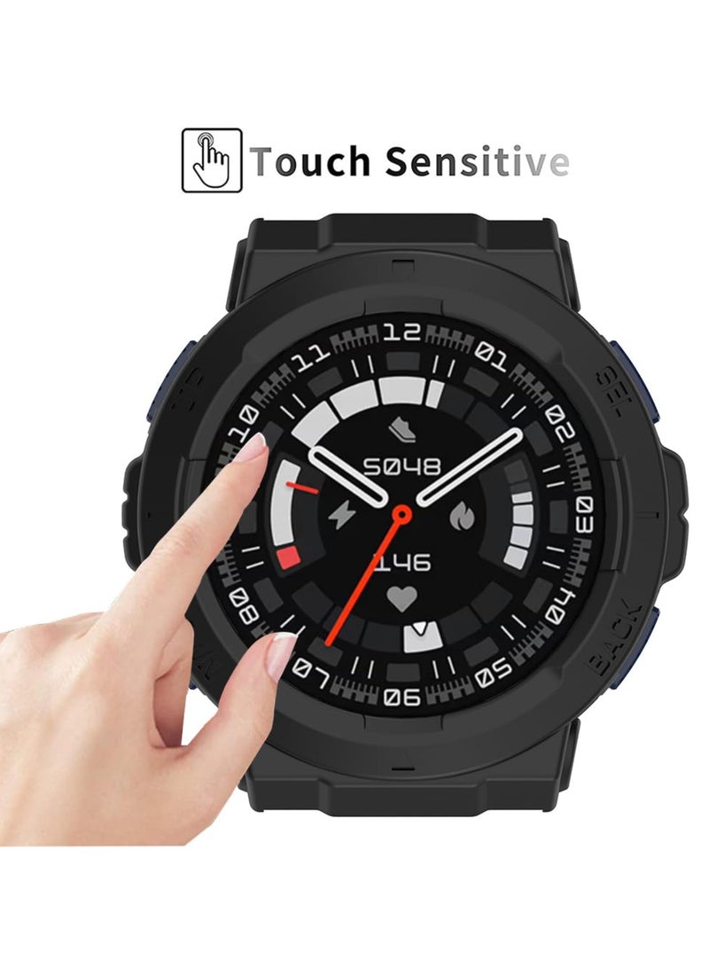 Cases Compatible with Amazfit Active Edge (A2212) Case No Screen Protector Rugged Protective Case for Amazfit Active Edge Watch (Black) - Image 4