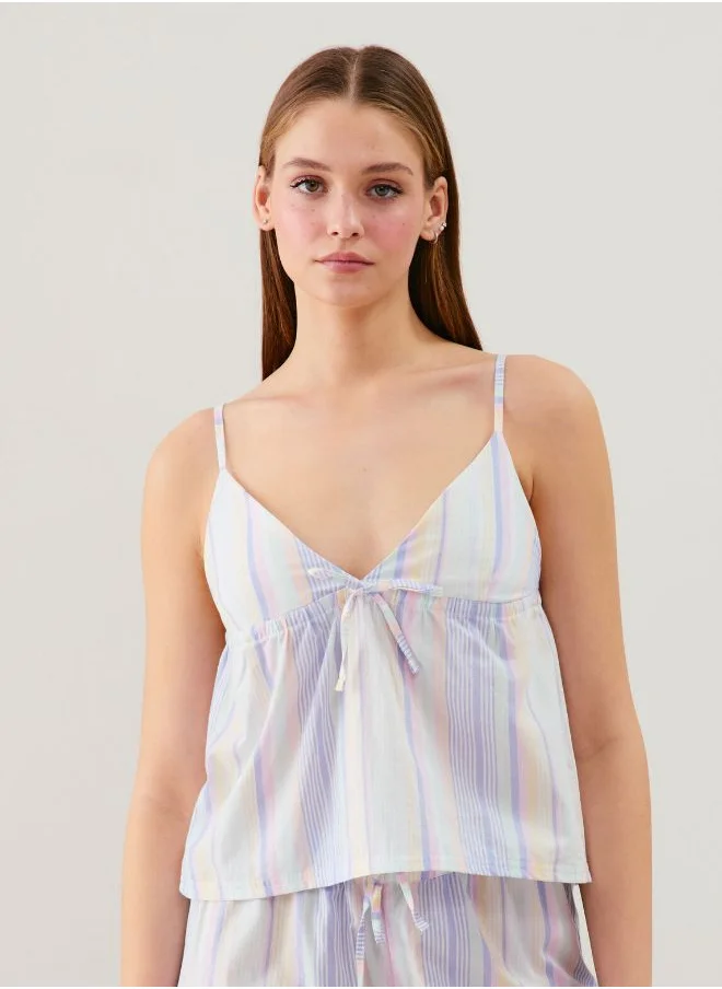 UNDIZ Cotton striped top Green