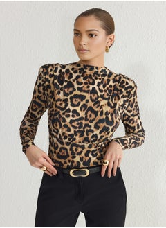 trendyol Brown-Multi Colorful Knitted Draped Snap Bodysuit TPRAW23BD00048  - Image 1