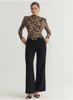 trendyol Brown-Multi Colorful Knitted Draped Snap Bodysuit TPRAW23BD00048  - Image 2