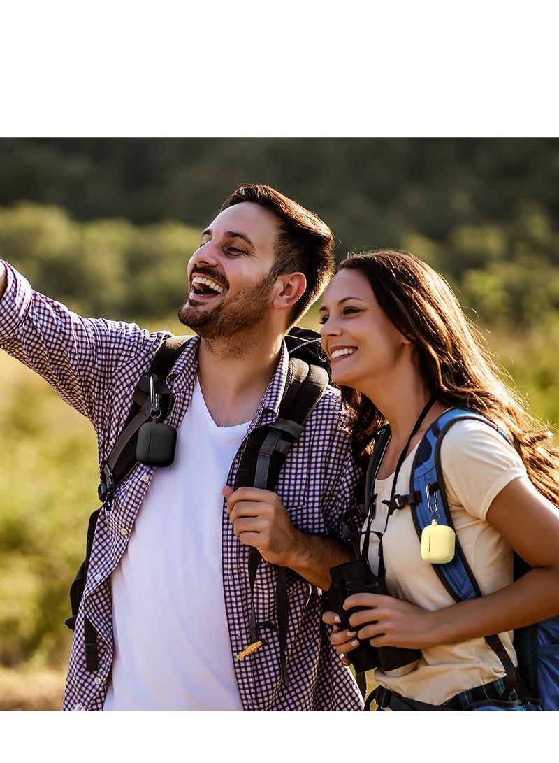 AirPods 3 Case Cover with Keychain Full Body Protective Shockproof Cute Soft Silicone Compatible with Airpods 3 Generation Cases 2021 for Women Men Front LED Visible Black - Image 5