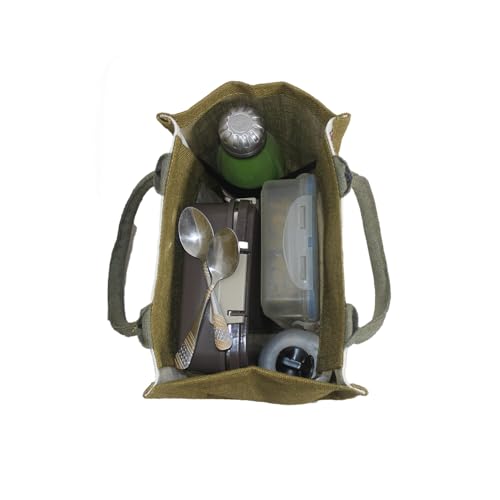 Jute Cottage Eco-Friendly Pichwai Tree Jharokha Jute Lunch Bag for Men, Women | Handcrafted Reusable Office Tiffin Bag | Stylish Lunchbox Ethnic Tote | Multipurpose Carry Bag | Made in India - Image 5