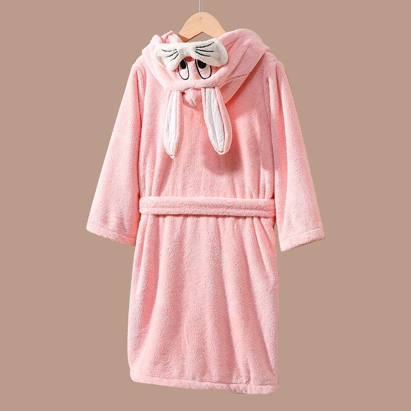 general Kids Coral Fleece Bathrobe Thick Warm Absorbent Long Sleepwear for Autumn Winter - Image 1
