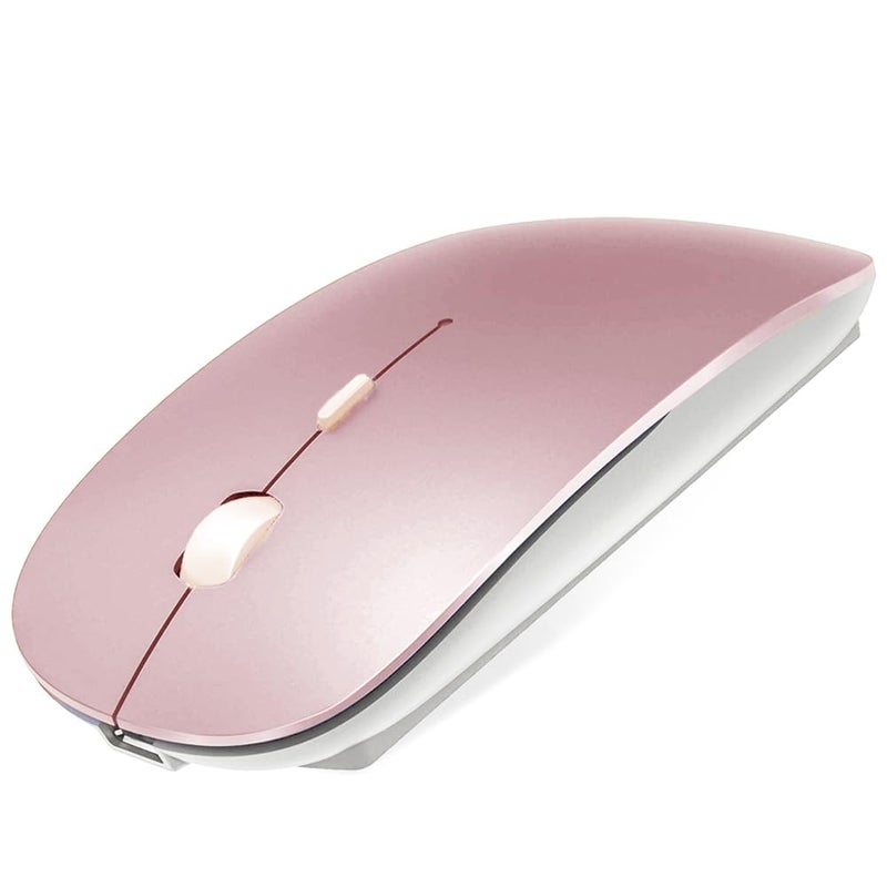 KLO Rechargeable Bluetooth Mouse for MacBook/MacBook air/Pro/iPad, Wireless Mouse for Laptop/Notebook/pc/iPad/Chromebook (Rose Gold) - Image 1