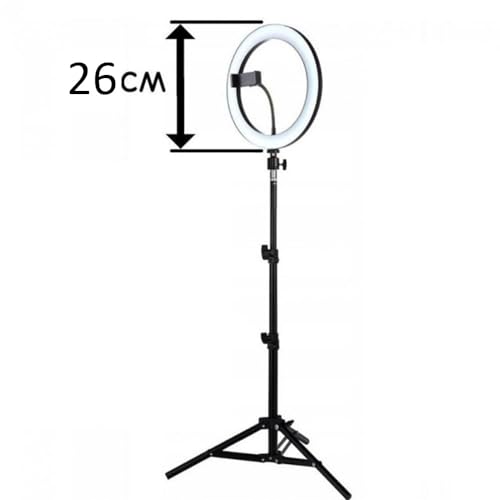 ADZOY Combo of 210 CM (6.9 Feet) Metal Tripod With10 inch LED Ring Light and Metal Collar Lapel Microphone 3.5mm for Cell Phone, Baking, Craft, Calligraphy, Drawing, Online Lesson, Video Recording - Image 2
