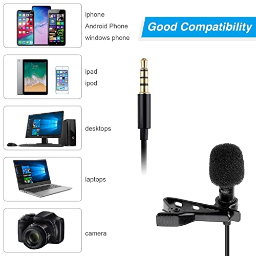 ADZOY Combo of 210 CM (6.9 Feet) Metal Tripod With10 inch LED Ring Light and Metal Collar Lapel Microphone 3.5mm for Cell Phone, Baking, Craft, Calligraphy, Drawing, Online Lesson, Video Recording - Image 5
