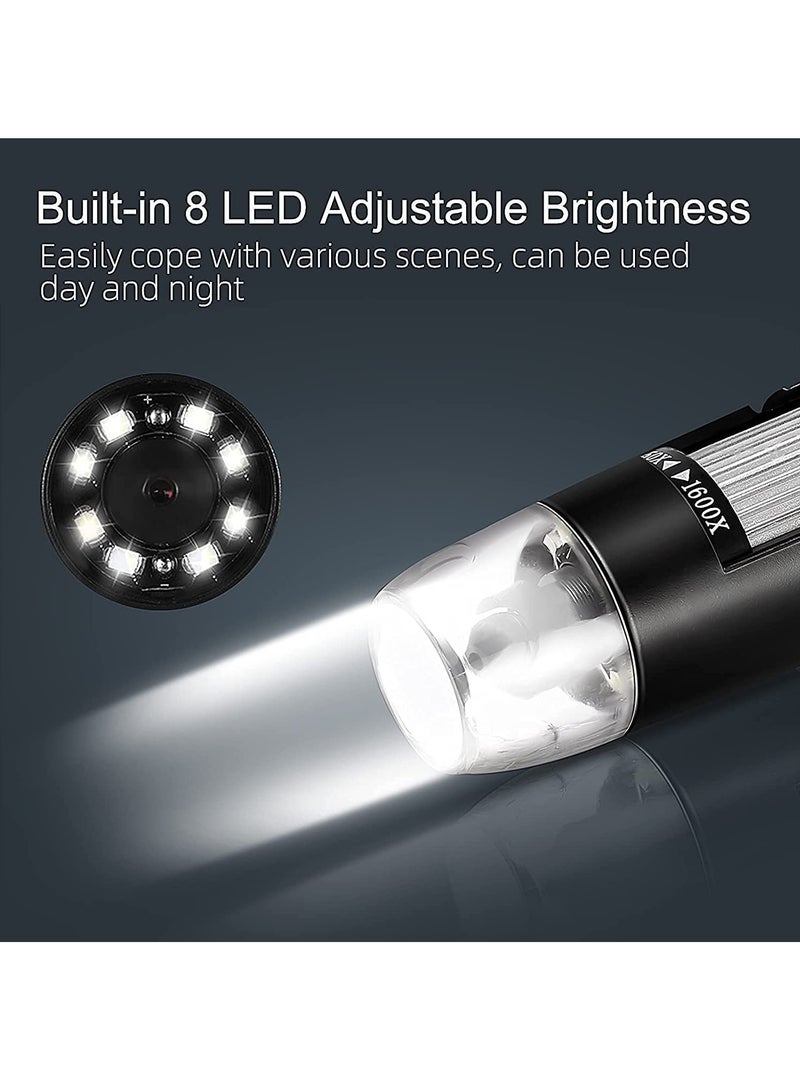 3 in 1 USB Digital Microscope,（Micro + USB + Type-C） 50x to 1600x Microscope Magnifier, Mini Pocket Handheld Microscope Camera with Light, Compatible with Windows 7/8 / 10 and Mac Android - Image 2