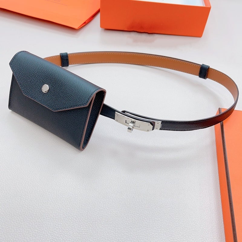New Womens Genuine Leather Belt for Dresses and Coats Khaki Silver - Image 3