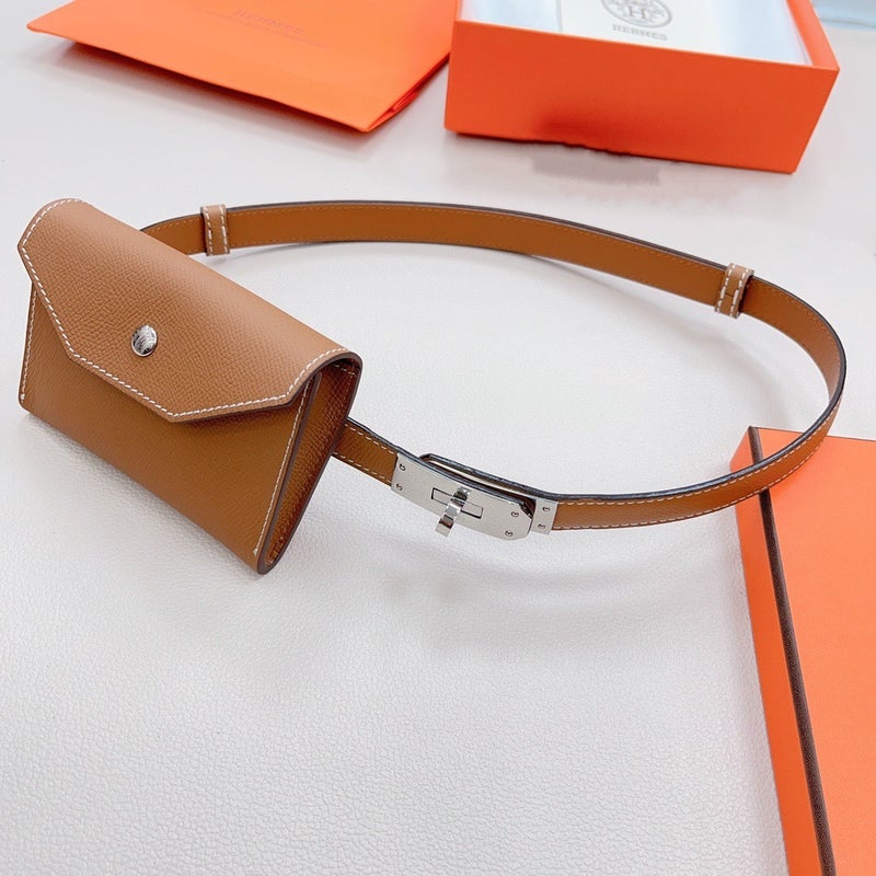 New Womens Genuine Leather Belt for Dresses and Coats Khaki Silver - Image 1