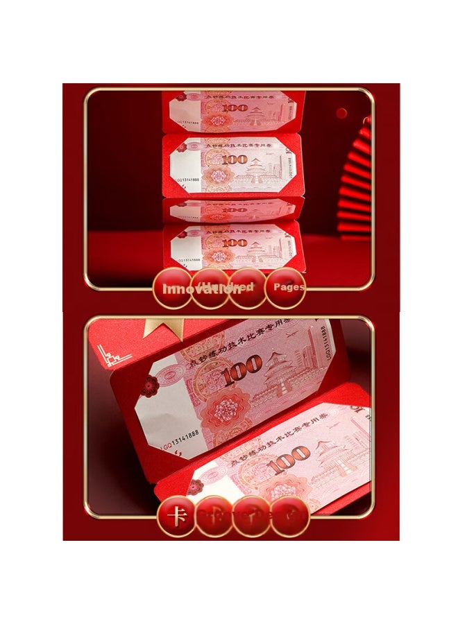 Green Reed Qingwei Baby Children's Birthday Red Envelope, Full Moon, Daytime, First Birthday Red Envelope, 6 Card Slots, Foldable Red Envelope, Li Is Envelope, Peace And Joy - Image 3
