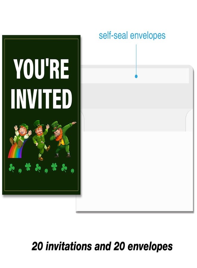 Soiceu St. Patrick's Day Party Invitations St Patrick's Day Party Invitations with Envelopes Set of 20 Invites - Image 5