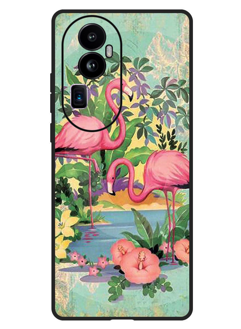 Theodor Protective Case Anti Scratch Shock Proof Bumper Cover For Oppo Reno 10 Pro Plus Pink Flamingoes - Image 1