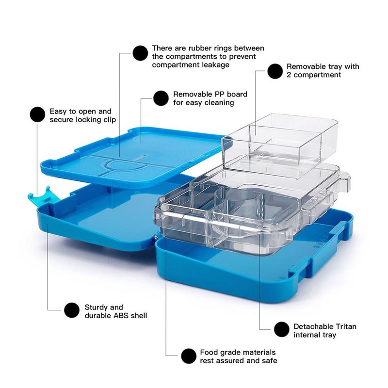 BonBon - Prime 4-6 Compartment Leakproof Lunchbox - Skater Astro - Image 4