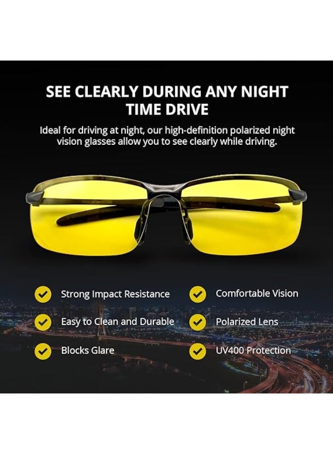 نظارات الرؤية الليلية عالية الدقة لتقليل مخاطر القيادة، نظارات شمسية مستقطبة مضادة للتوهج للرجال والنساء - Image 3