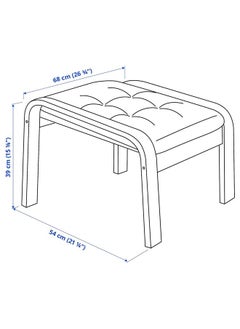 erorex Footstool, Birch Veneer/Gunnared Beige  - Image 4