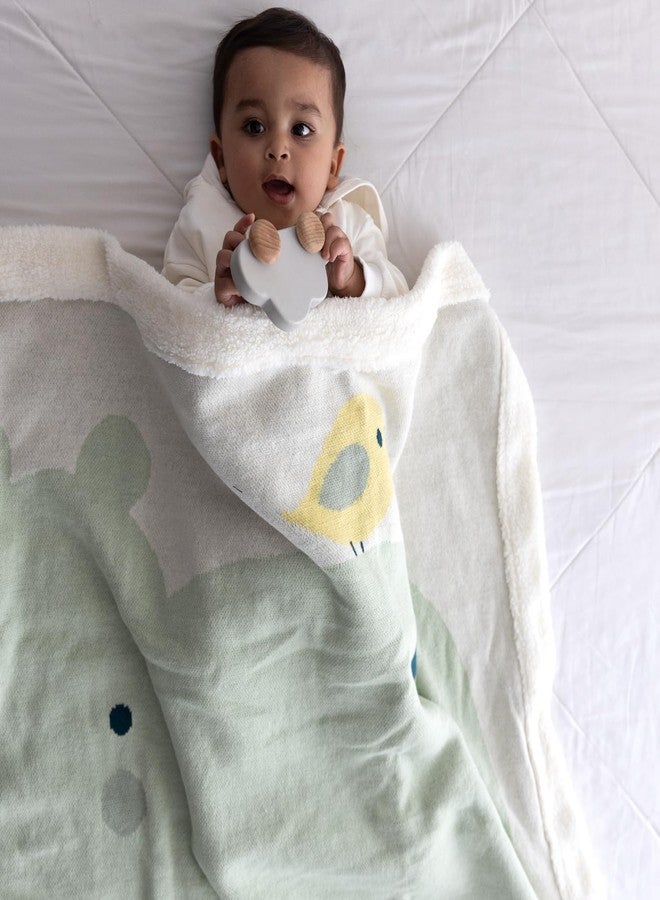 TIDY SLEEP Knitted Fleece Double Layered Blanket Size 100x120 CM (Happy Hippo) - Image 1