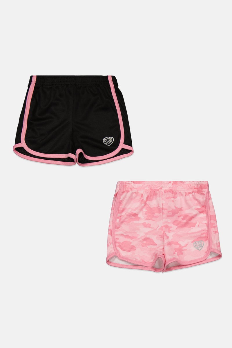 Body Glove Toddlers Girl 2 Pack Shorts, Black  - Image 1