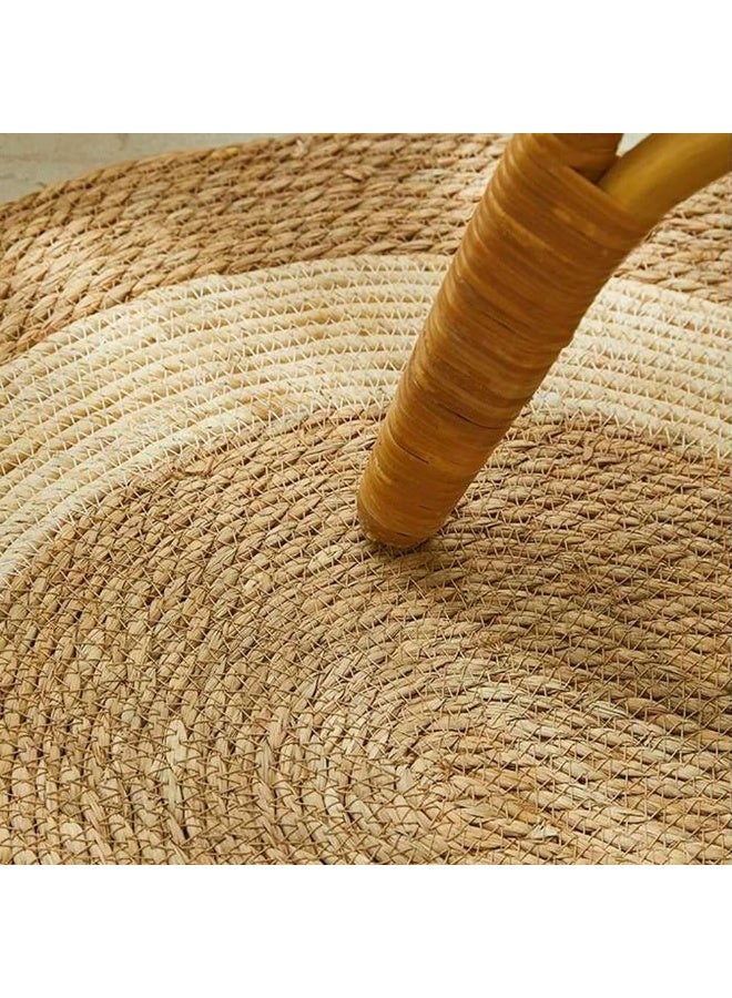 LINGWEI Jute Rug Carpet Oval Jute Rug with White Line Design Floor Mat Carpet Jute Door Mat Area Rug Carpet - Image 4