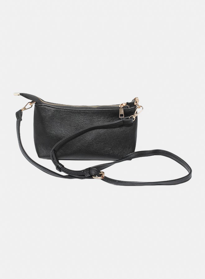 Glitter Bag with Cross Hand - Black - Image 3