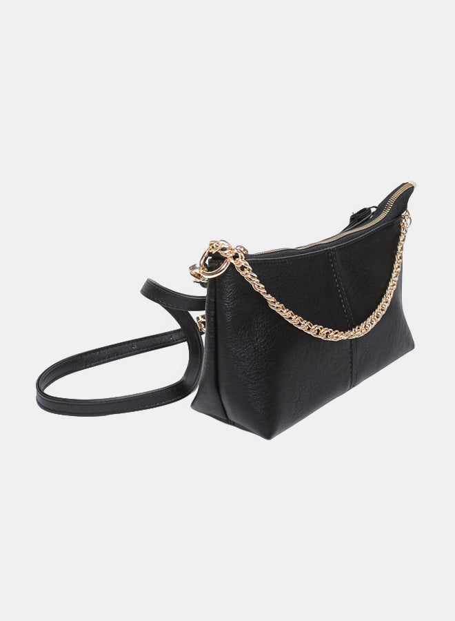 Glitter Bag with Cross Hand - Black - Image 2