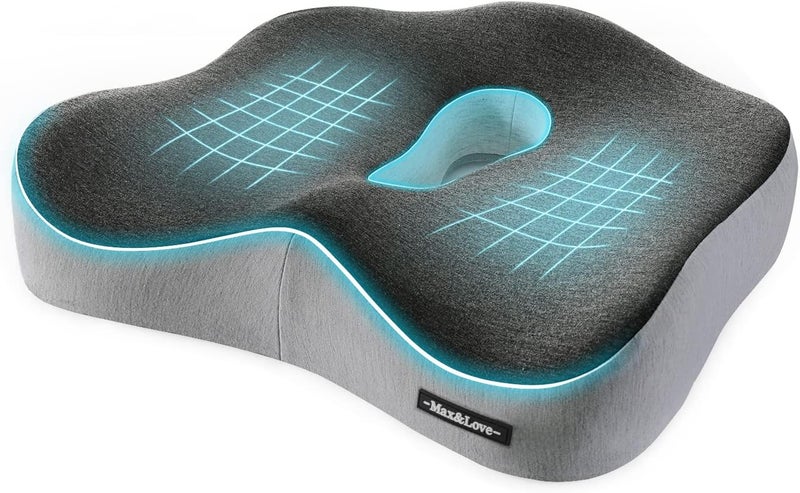 Max&Love Memory Foam Seat Chair Cushion for Relieves Back Sciatica Pain Tailbone Pain Coccyx Degenerating Disc Orthopedic Osteoarthritis Prostate Cushion Low Back Pain Cushion Hip Shaping (Mixed Colors) - Image 1