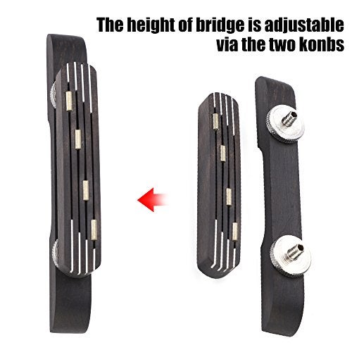 Dilwe Mandolin Bridge, Rosewood Height Adjustable Bridge Mandolin Instrument DIY Repair Parts - Image 4