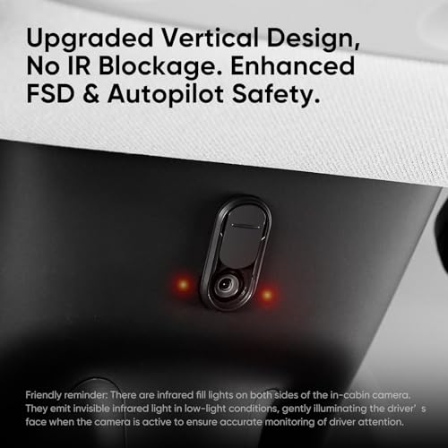 TEMAI Camera Cover Slide for Tesla Model Y 3 Interior Cabin Camera Privacy Cover Accessory with Orange Indicator - Anti-Blind Spot Slider Shield, Vertical Design, No Block IR for FSD, Upgraded Thickened - Image 5