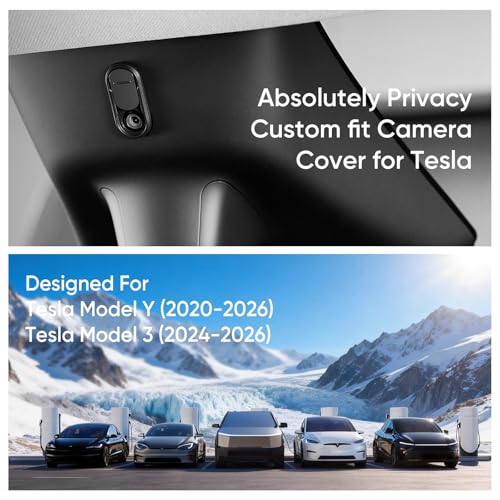 TEMAI Camera Cover Slide for Tesla Model Y 3 Interior Cabin Camera Privacy Cover Accessory with Orange Indicator - Anti-Blind Spot Slider Shield, Vertical Design, No Block IR for FSD, Upgraded Thickened - Image 2
