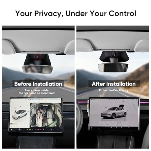 TEMAI Camera Cover Slide for Tesla Model Y 3 Interior Cabin Camera Privacy Cover Accessory with Orange Indicator - Anti-Blind Spot Slider Shield, Vertical Design, No Block IR for FSD, Upgraded Thickened - Image 3