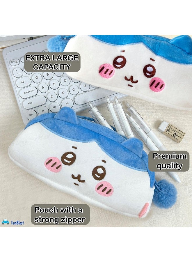 FunBlast Soft Pouch for Girls - Cute Bunny Pouch, Multi-Purpose Zipper Pouch for School Kids, Kawaii Pouch, Coin Pouch, Travel Pouch, Stationary Organizer Pouch (White) - Image 4