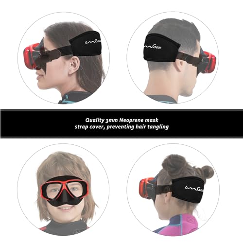 OMGear Children Dive Mask Two-Lens Swim Goggles with Nose UV Protection Recreation Tempered Glass Free Diving Goggles Snorkeling Mask (Red008) - Image 4