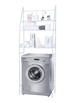 SKY-TOUCH Washing Machine Storage Shelf Rack, 3 Tiers, Bathroom Shelves Toilet Shelf Space Saving, Easy to Assemble Bathroom Storage Shelf No Drilling White  - Image 1