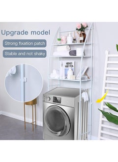 SKY-TOUCH Washing Machine Storage Shelf Rack, 3 Tiers, Bathroom Shelves Toilet Shelf Space Saving, Easy to Assemble Bathroom Storage Shelf No Drilling White  - Image 3
