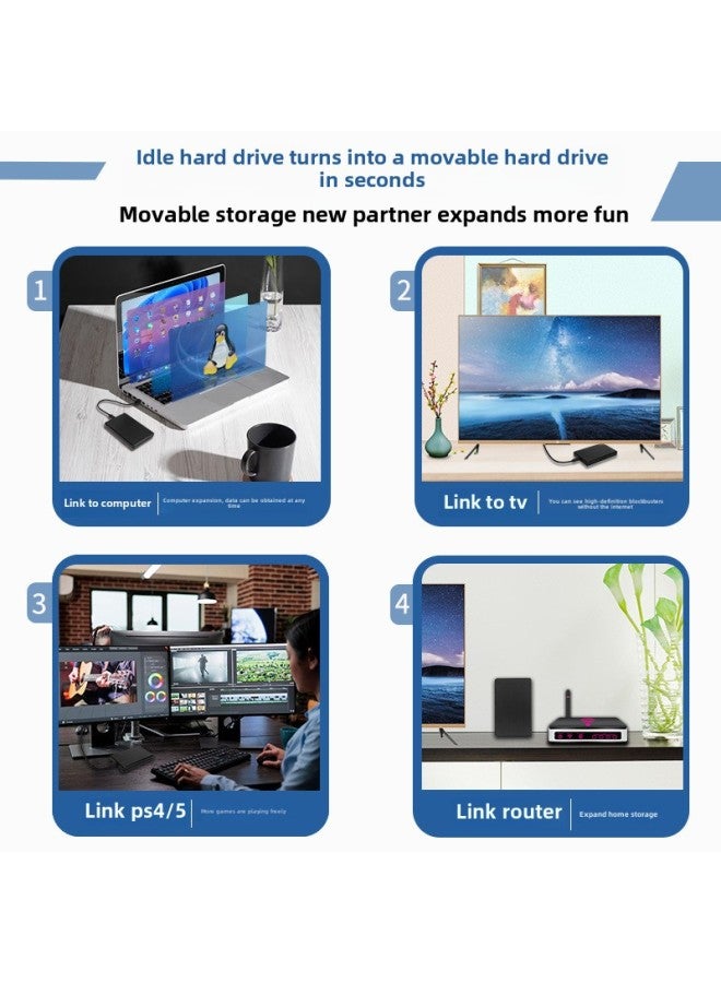 C Serial SATA Solid State Drive SSD Mobile Hard Disk Box USB3.1 Screw-free Hard Disk Box 2.5 Inch Type-Colour: Typec 3.1-free Data Cable - Image 3