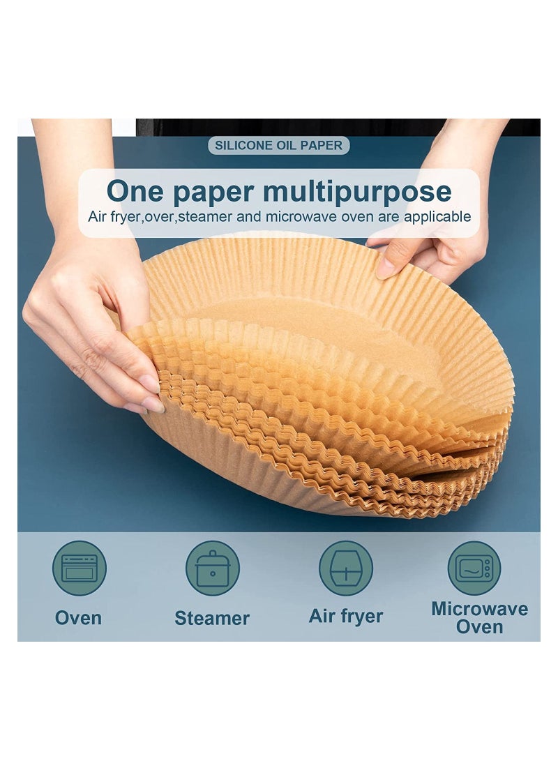 DeloPik Air Fryer Disposable Paper Liner, Non Stick Air Fryer Paper Liners, brown(50PCS)(16 CM) - Image 5