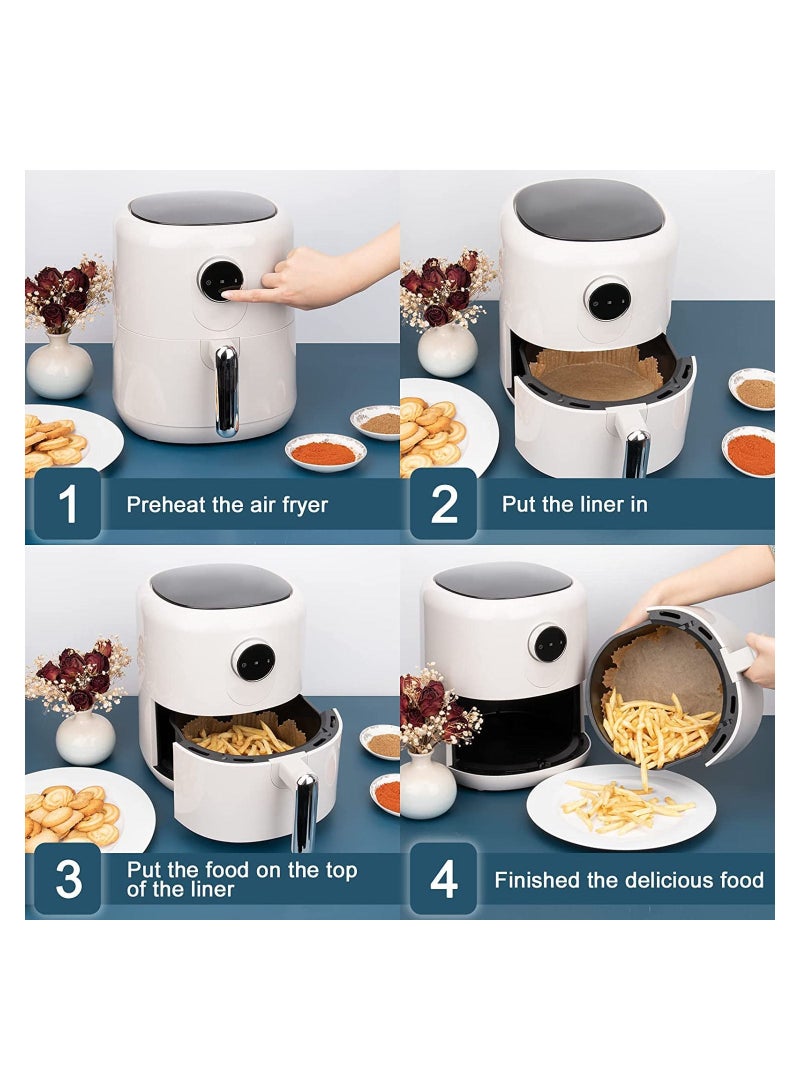 DeloPik Air Fryer Disposable Paper Liner, Non Stick Air Fryer Paper Liners, brown(50PCS)(16 CM) - Image 4